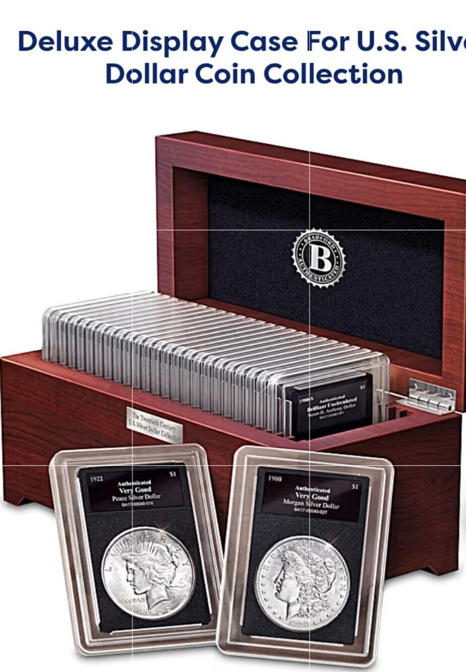 The Bradford Exchange Authenticated Display Case For Silver Dollar Collection